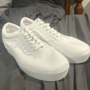 All white vans No Box size 11.5